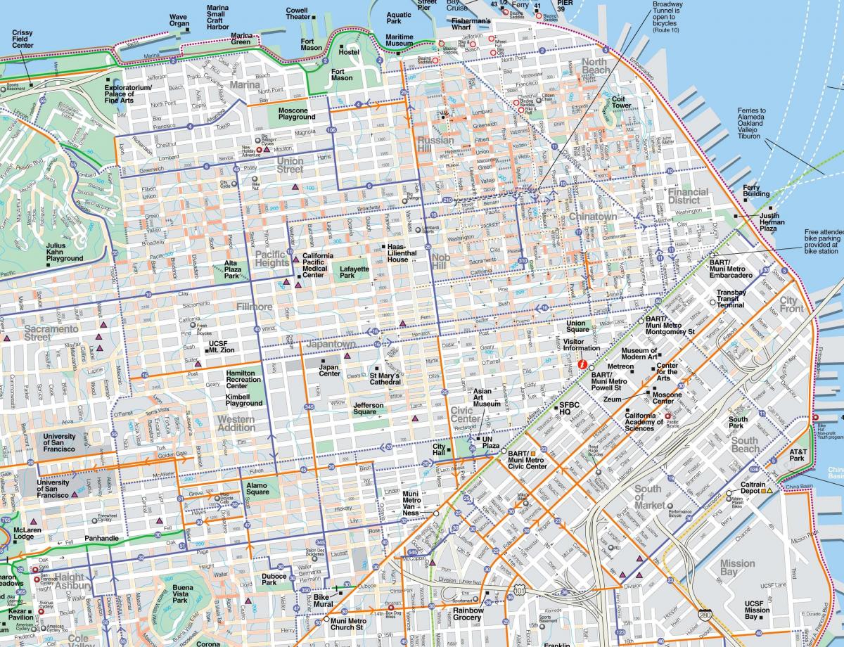 Map of detailed San Francisco
