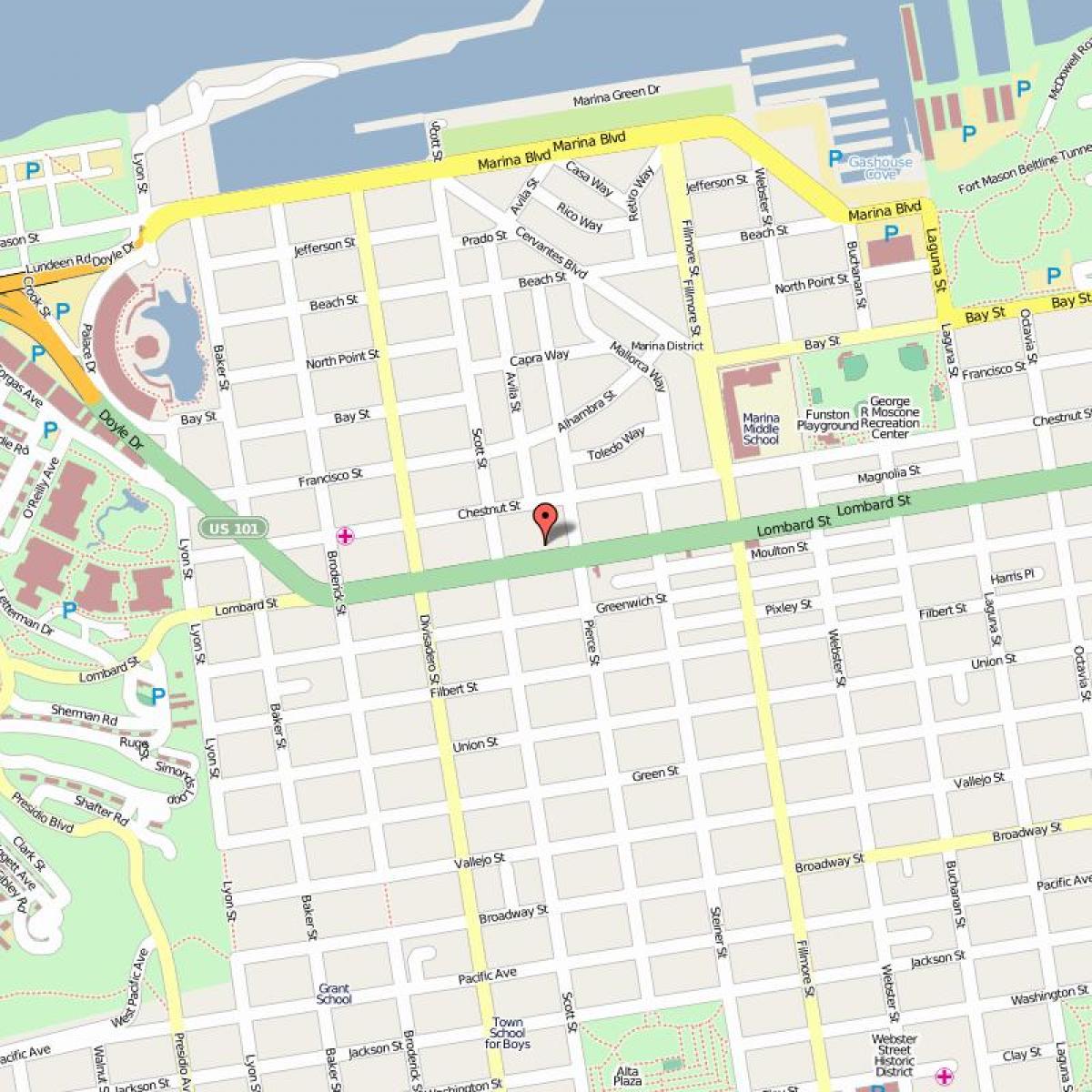 Map of lombard street San Francisco