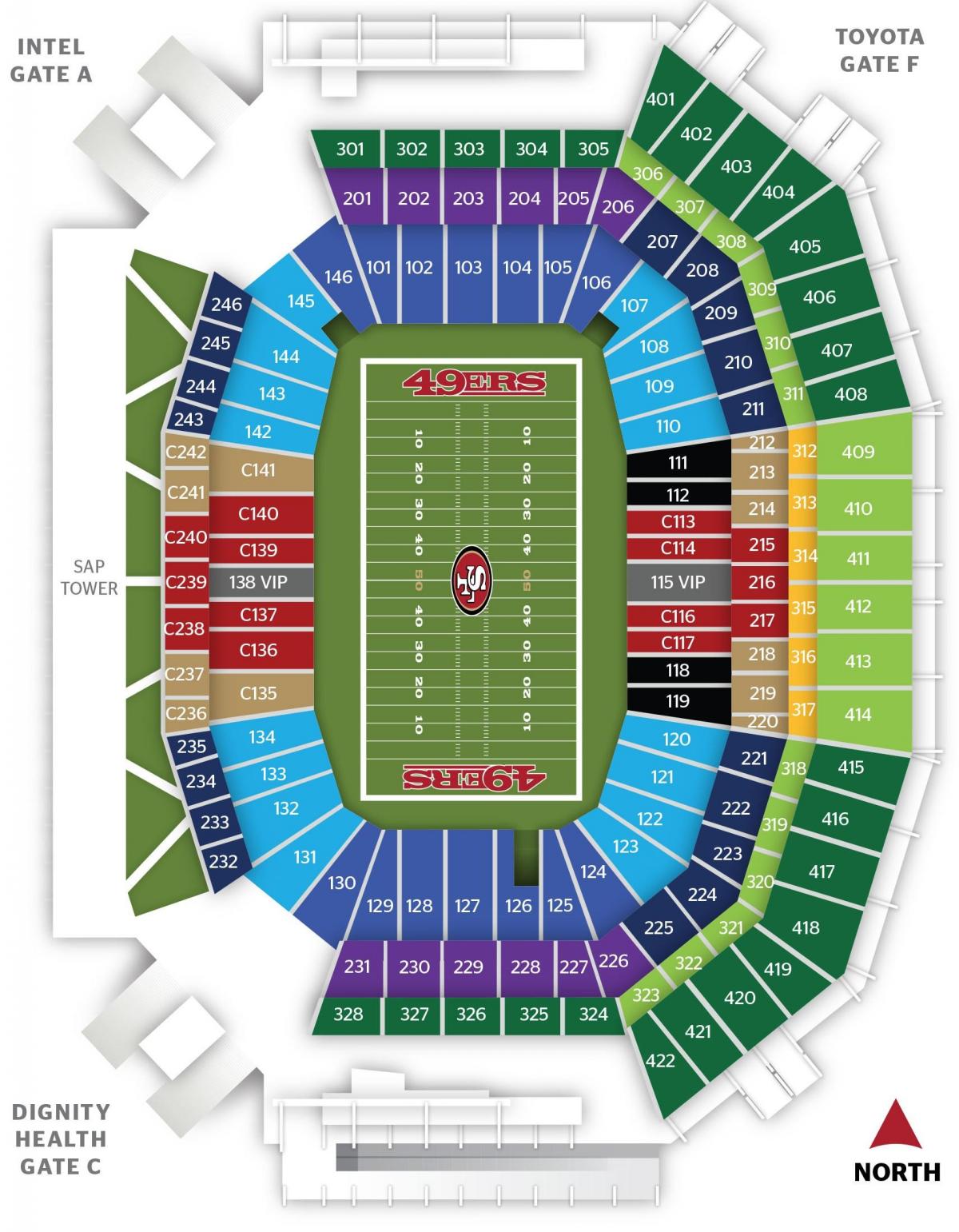 Map of San Francisco 49ers stadium