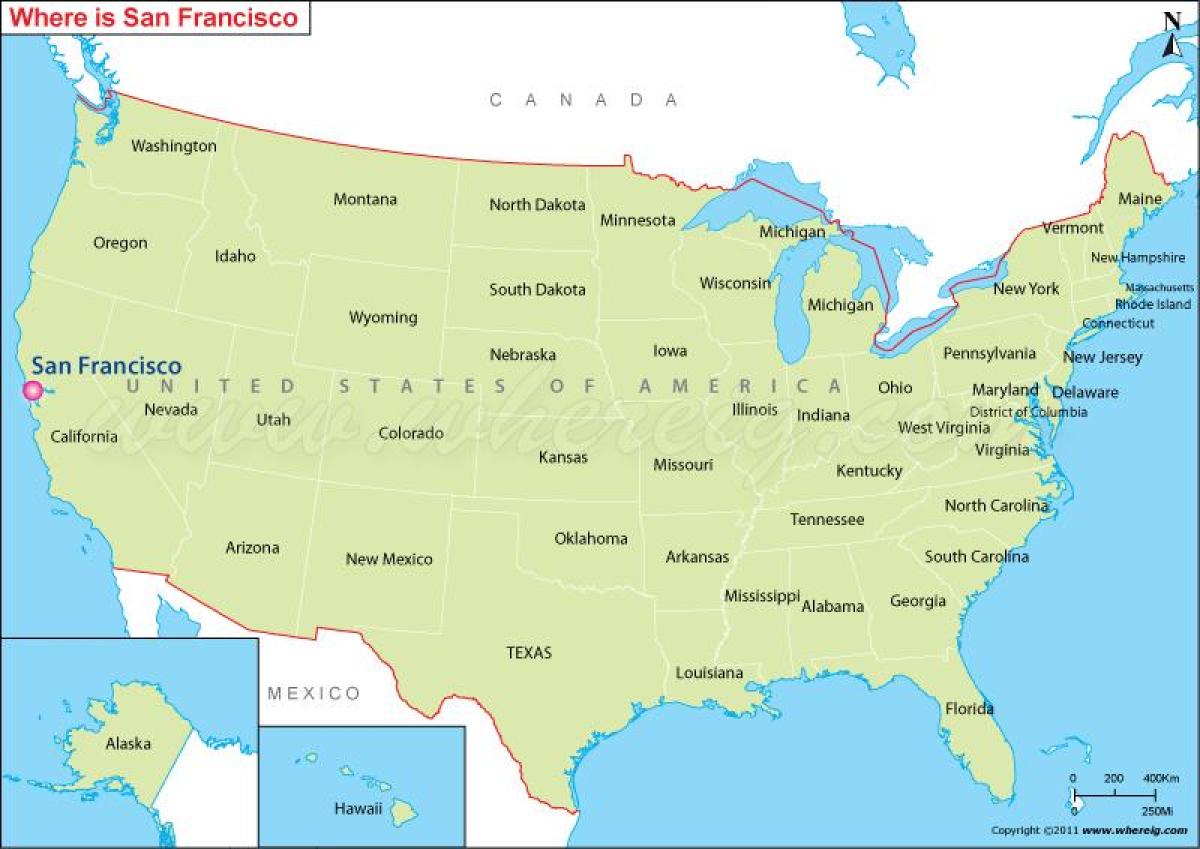 map of San Francisco california usa