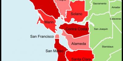 San Francisco bay area county map