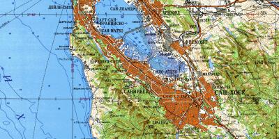 San Francisco bay area topographic map