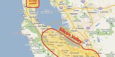 Map Of Silicon Valley Silicon Valley Map California Usa