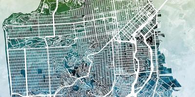 Map of San Francisco city art