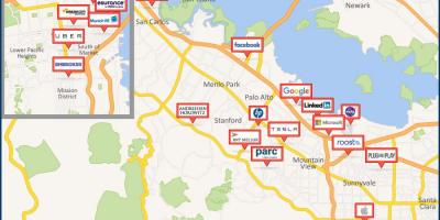 Map of silicon valley tour