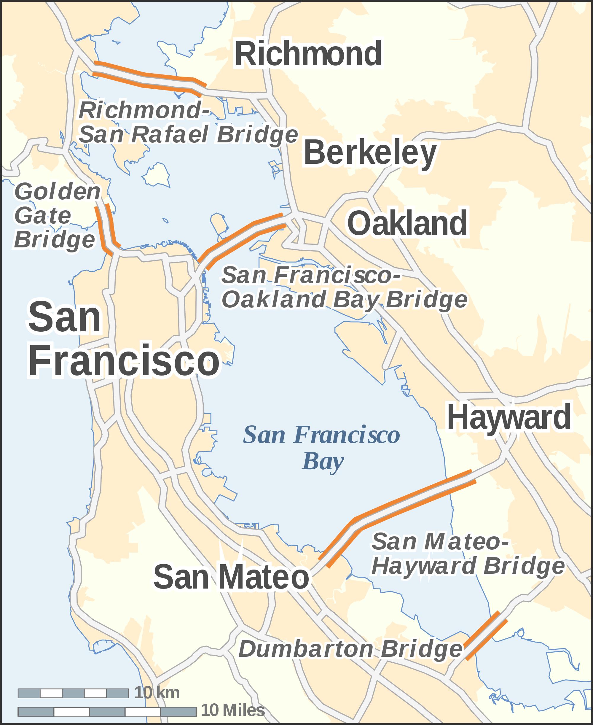 Bay Area Bridges Map 