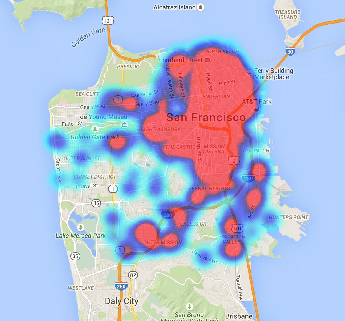 San Francisco Feces Map 2025