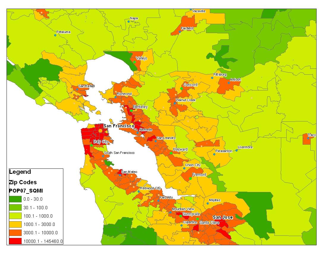 San Francisco Population Density Map