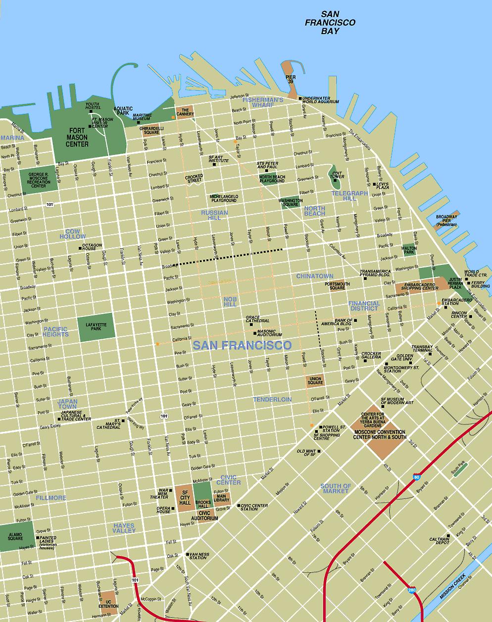 san francisco map tourist attractions