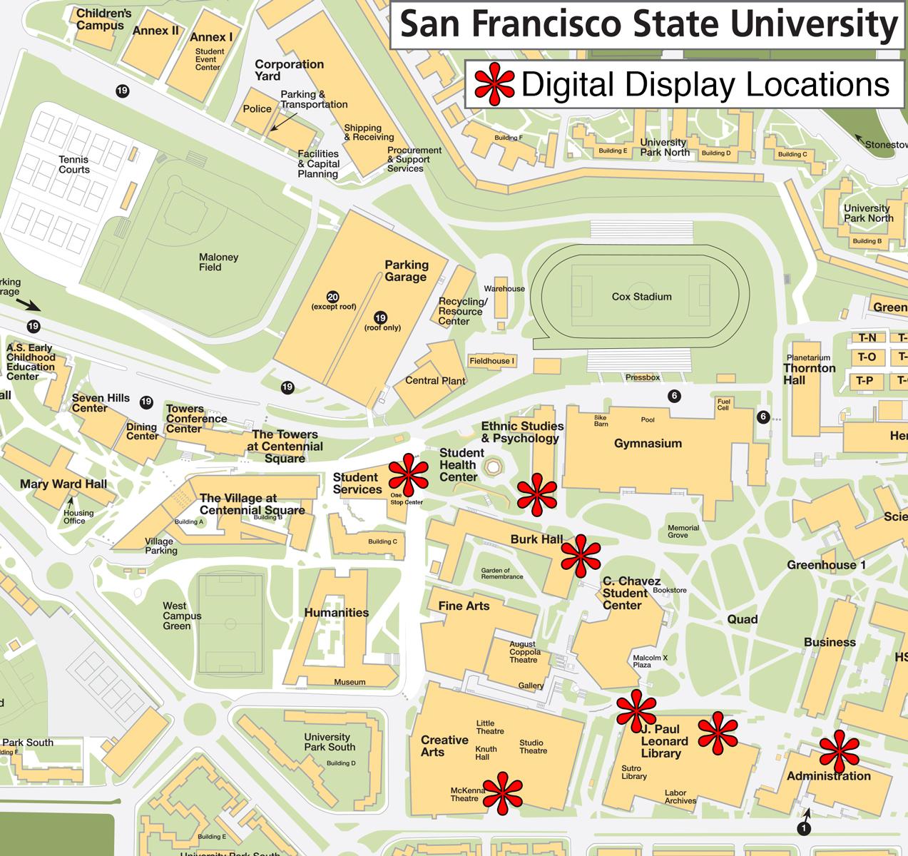 Sfsu Campus Map San Francisco State University Map California