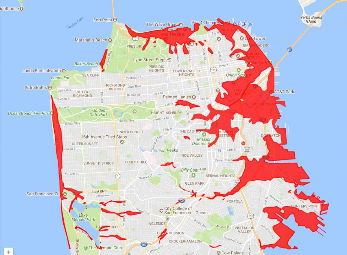 San Francisco areas to avoid map