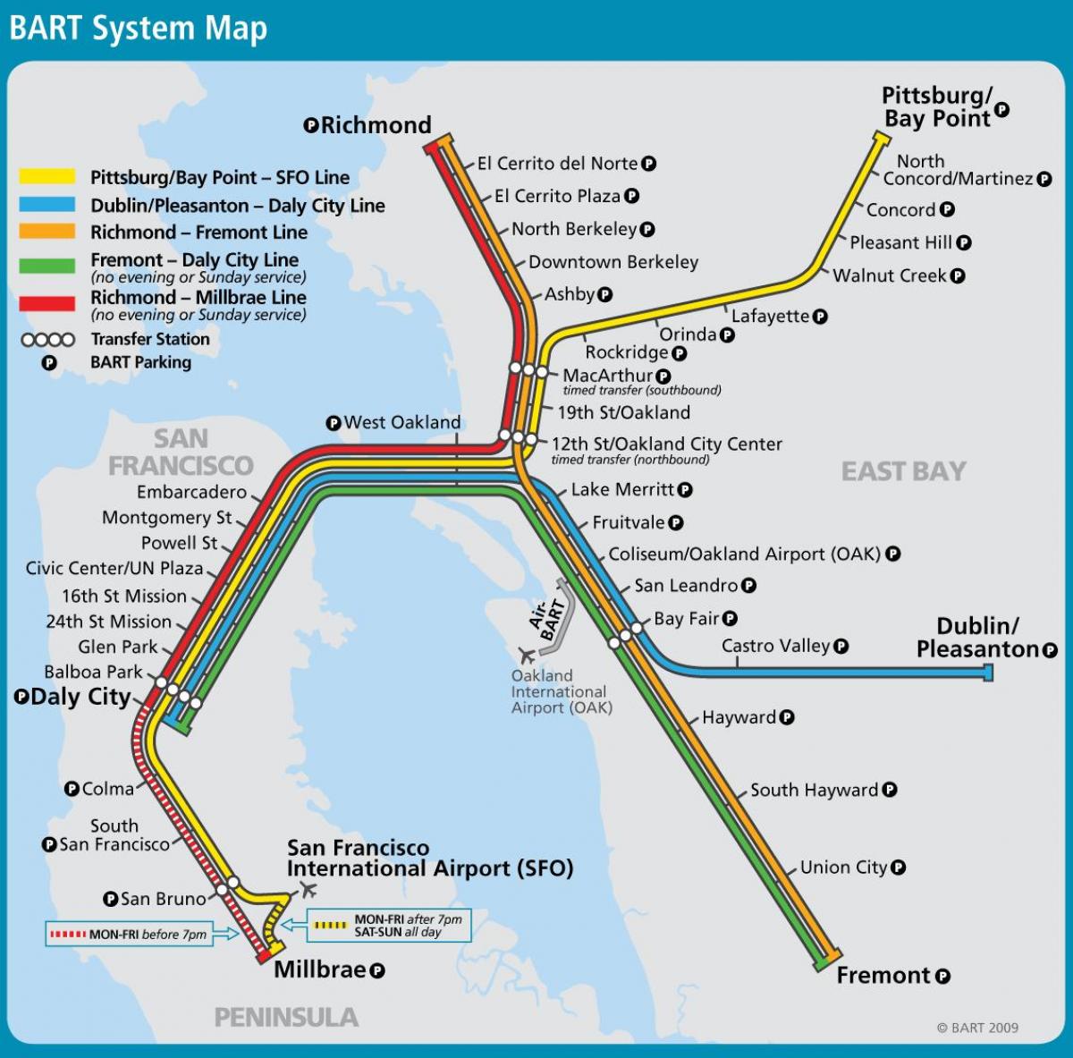 San Francisco bart system map