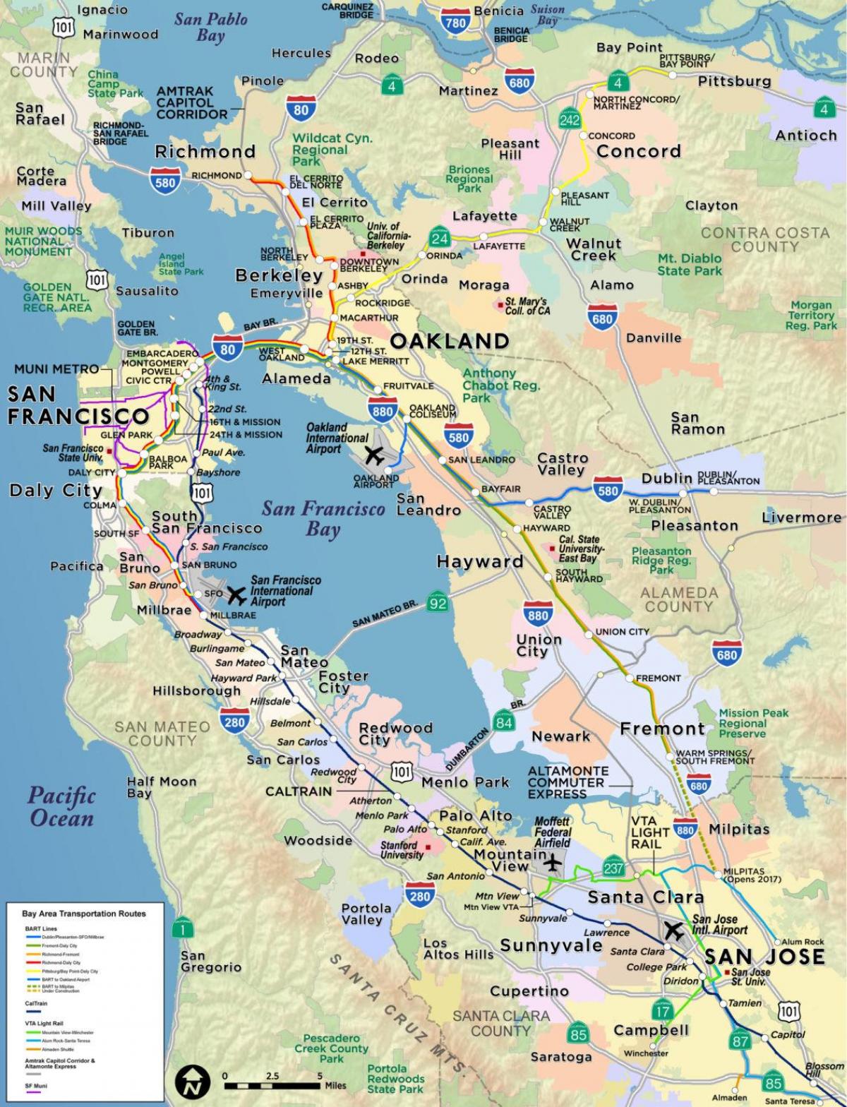 Map of bay area airports