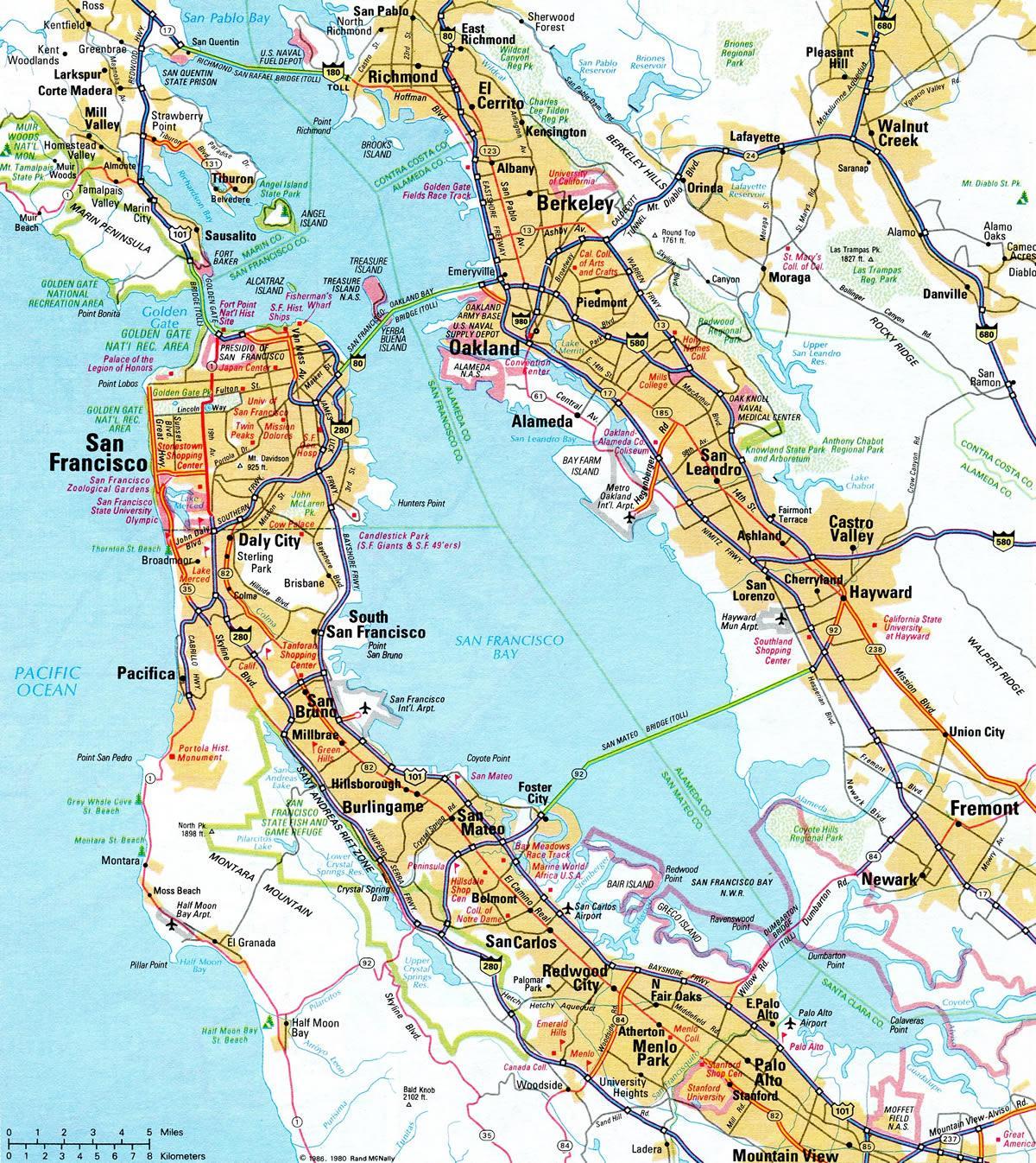 Map of bay area freeway 