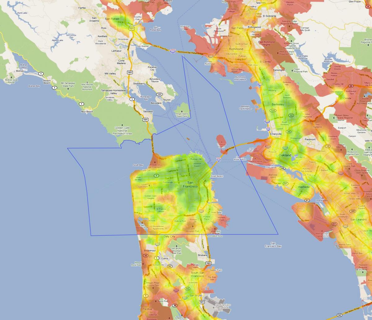 Map of bay area heat