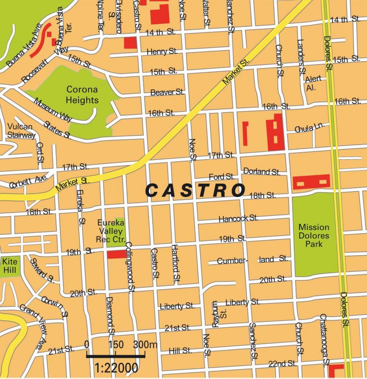 map of castro district in San Francisco