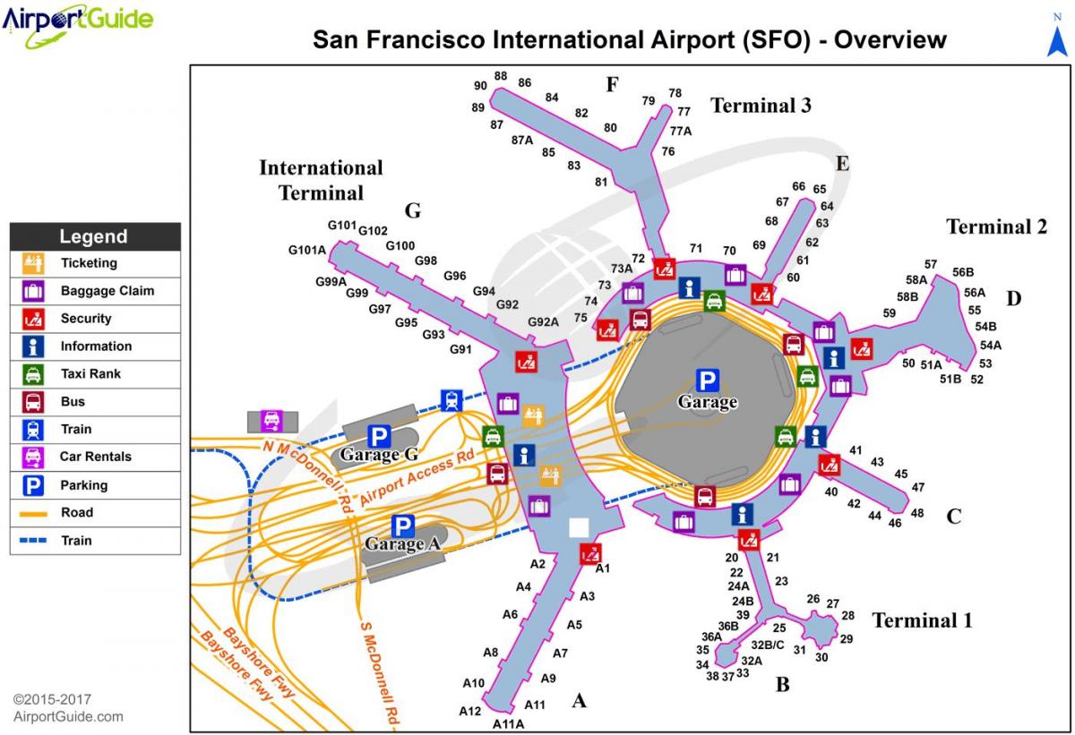Map of kSFO airport