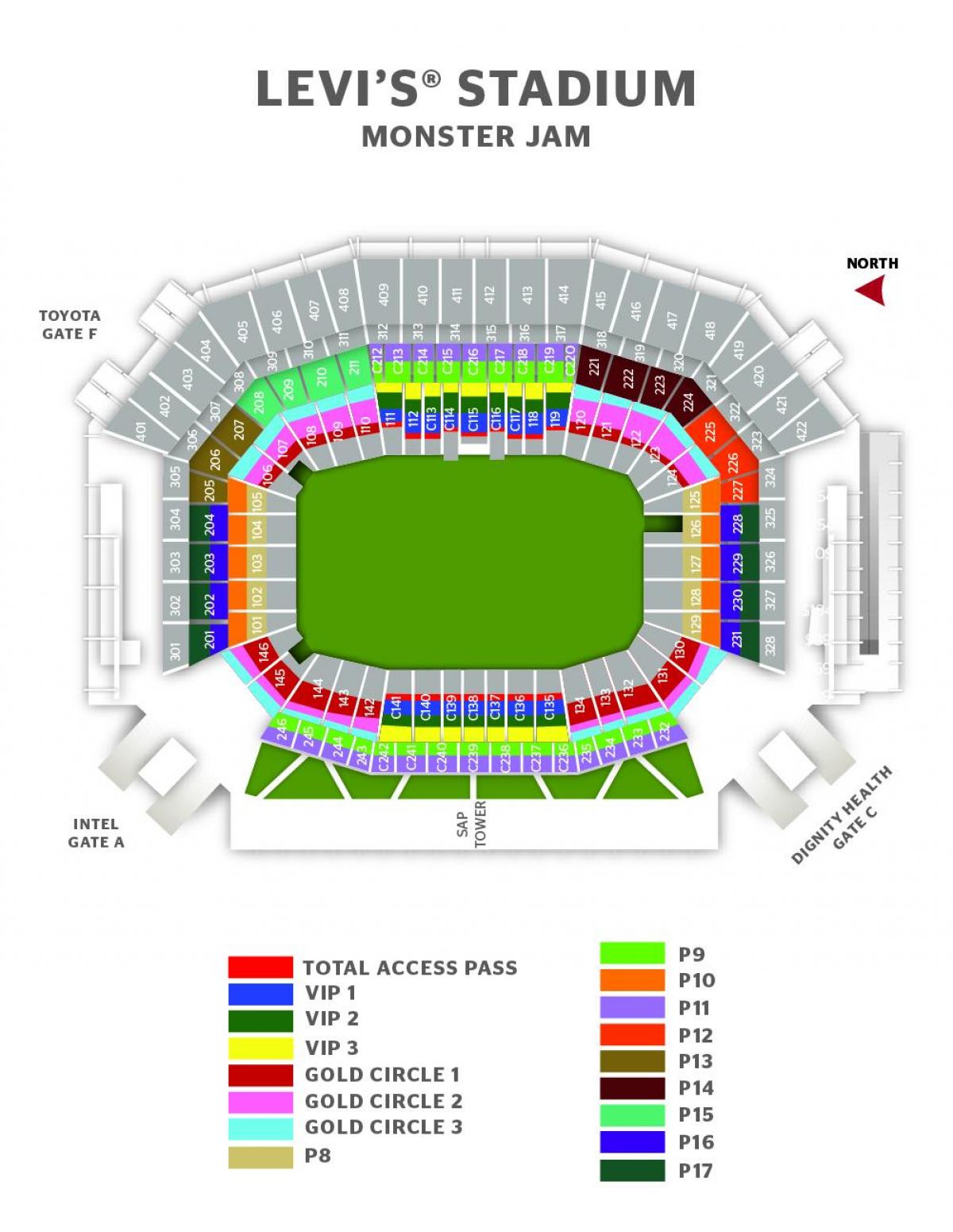 Levis Stadium Gate Map Map Of Levis Stadium Gate California Usa