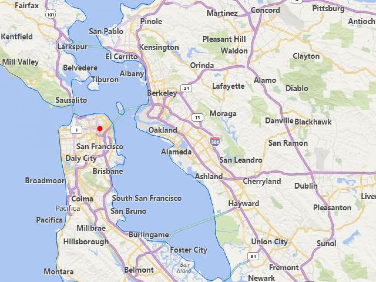 map of california cities near San Francisco