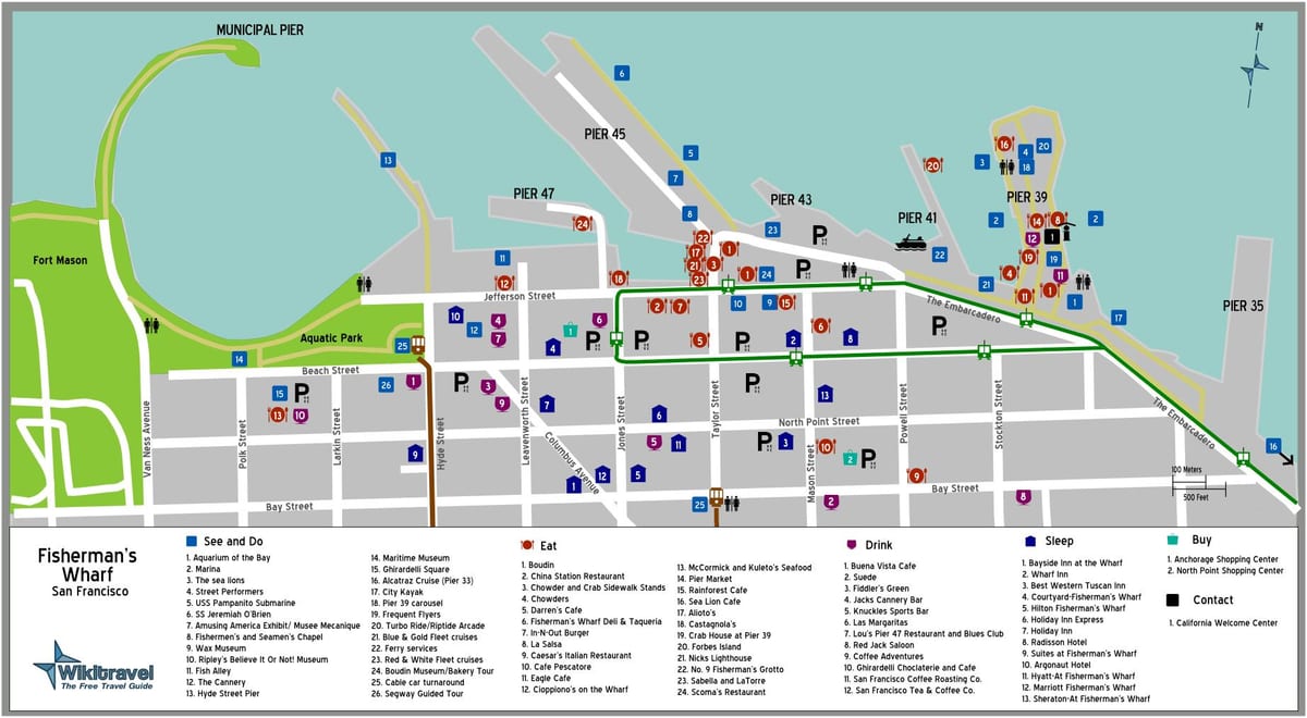 map of San Francisco fisherman's wharf