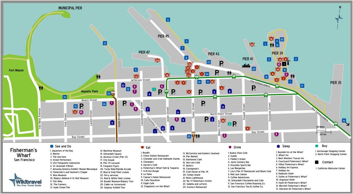 map of San Francisco fisherman's wharf