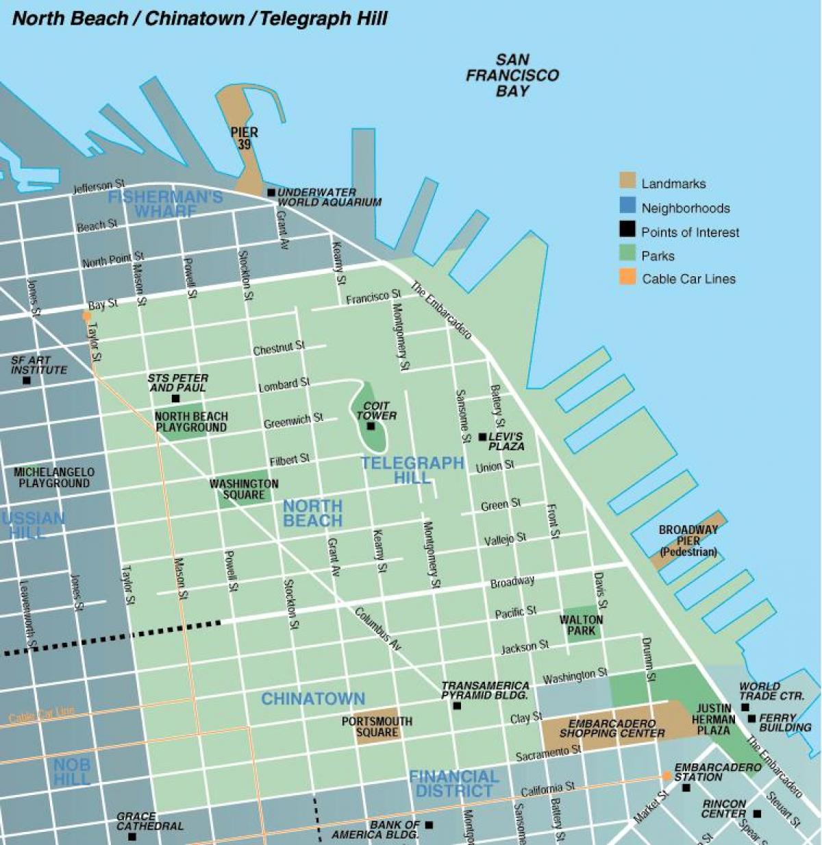 Map of north beach San Francisco