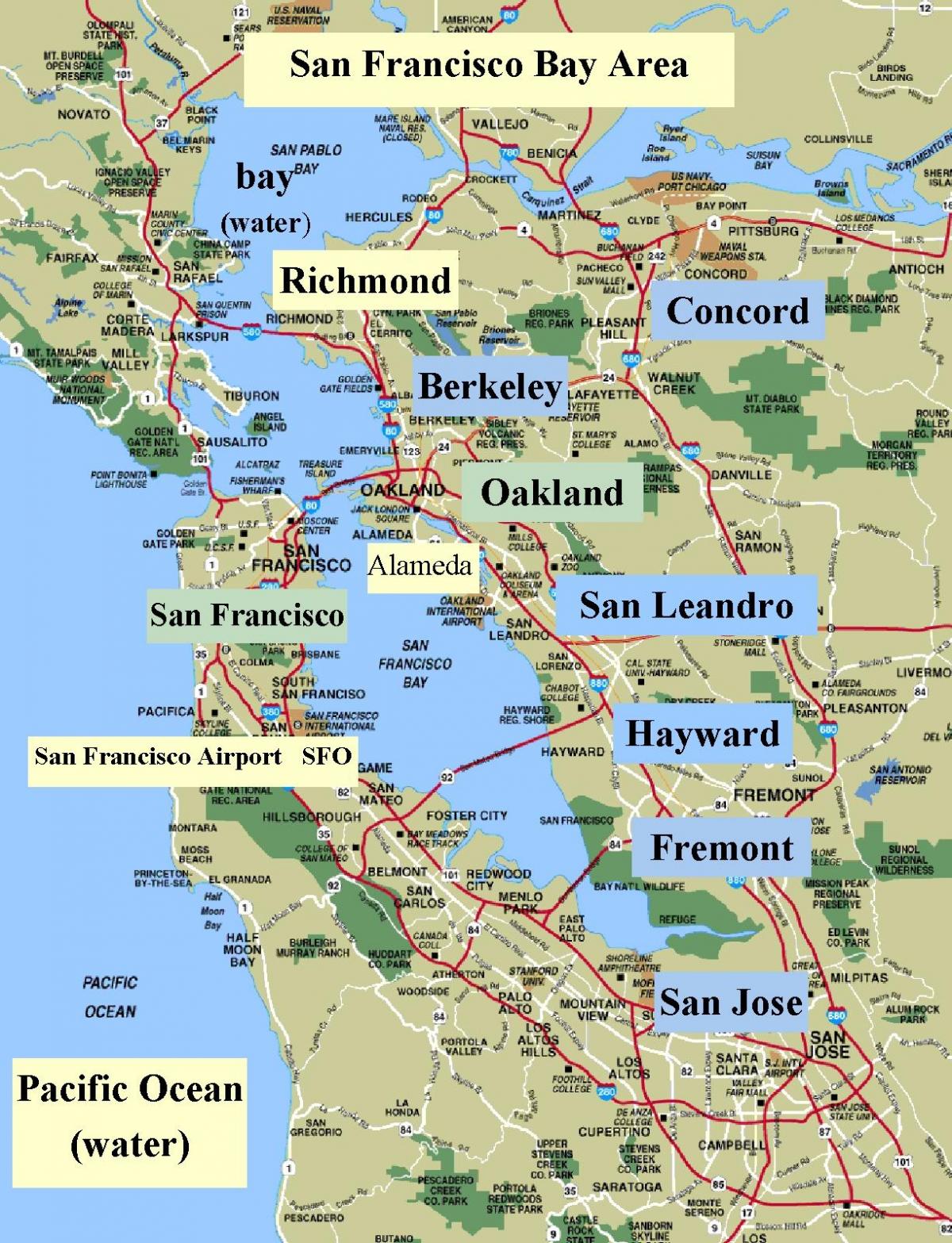 map of San Francisco area california