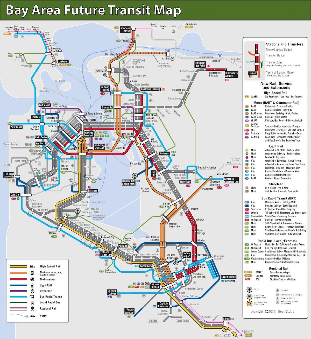 San Francisco mass transit map