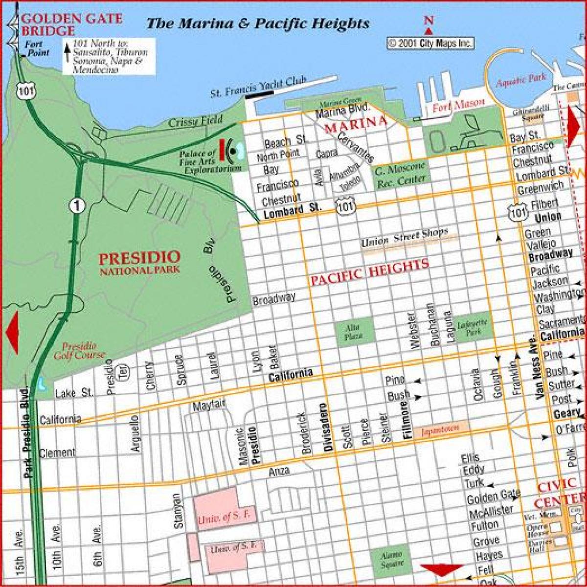 Map of pacific heights San Francisco