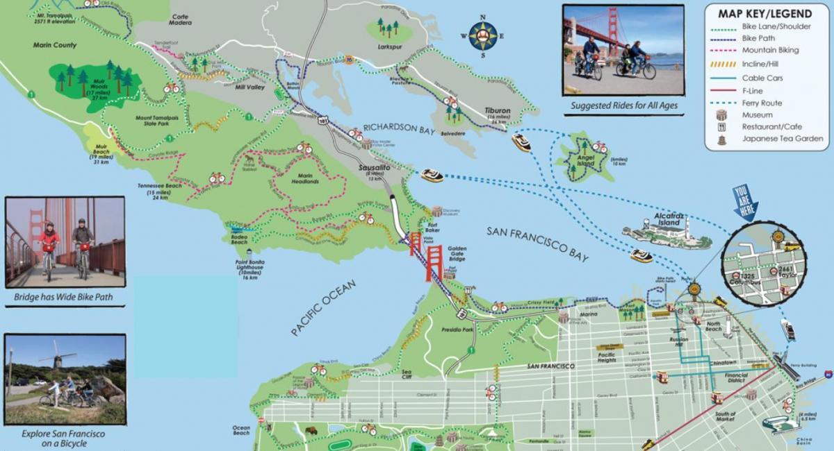 Map of San Francisco bike tour
