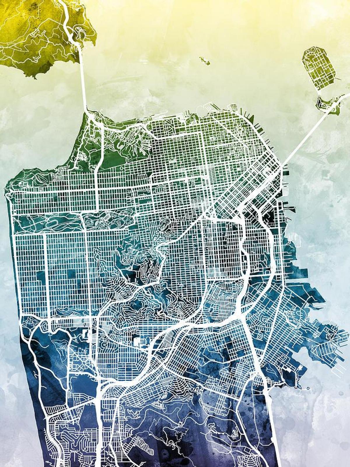 Map of San Francisco city art