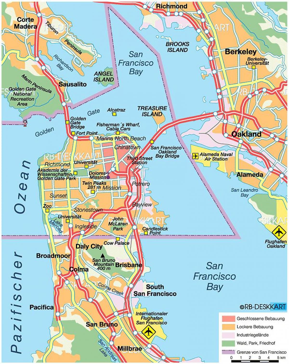 Are these circled places all a part of San Francisco? When you search