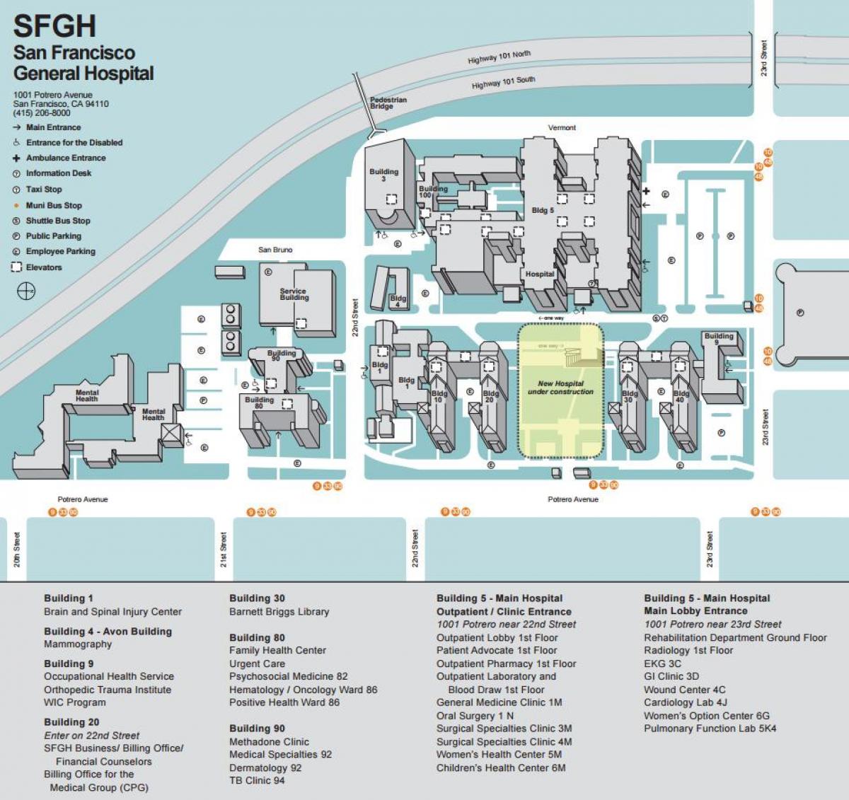 SFgh campus map