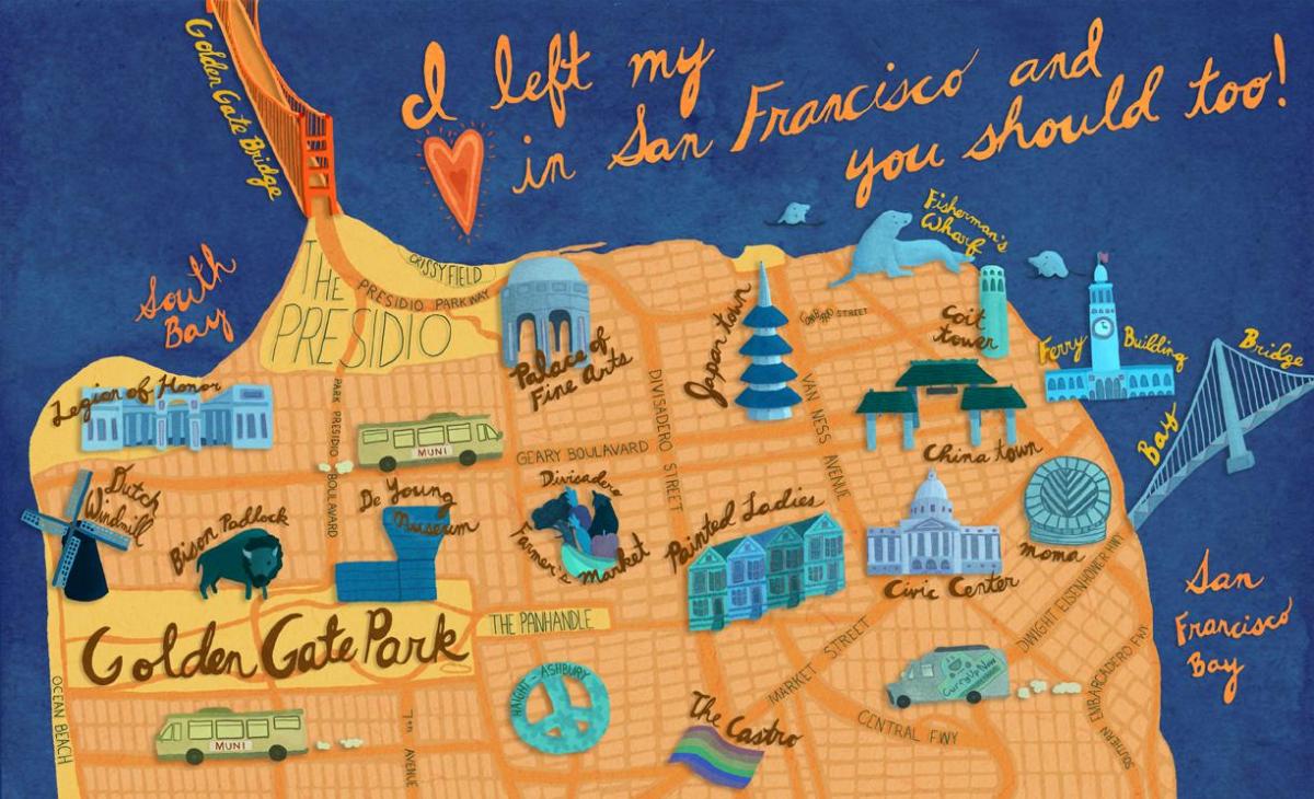 Map of San Francisco illustration