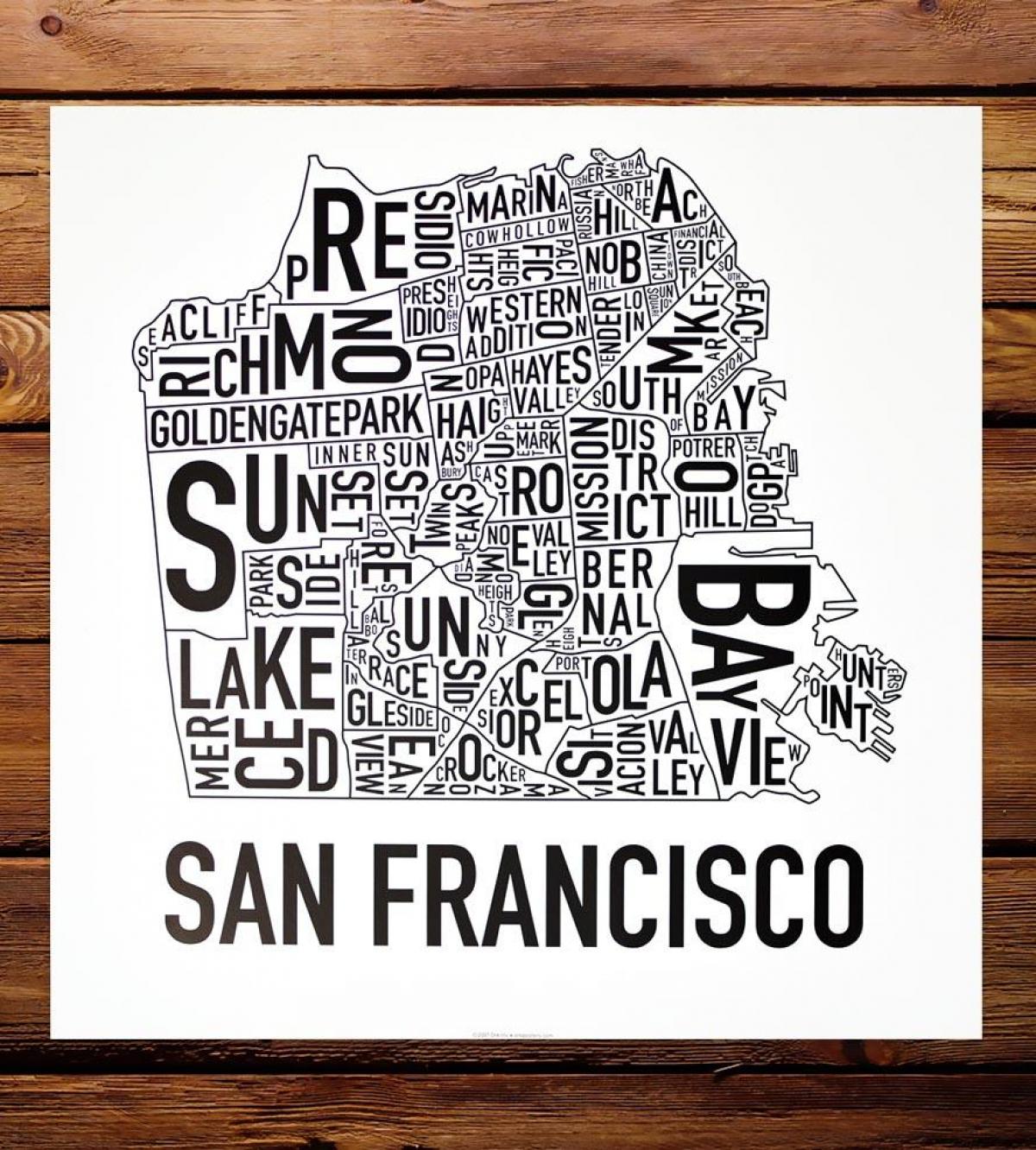 Map of San Francisco neighborhood art
