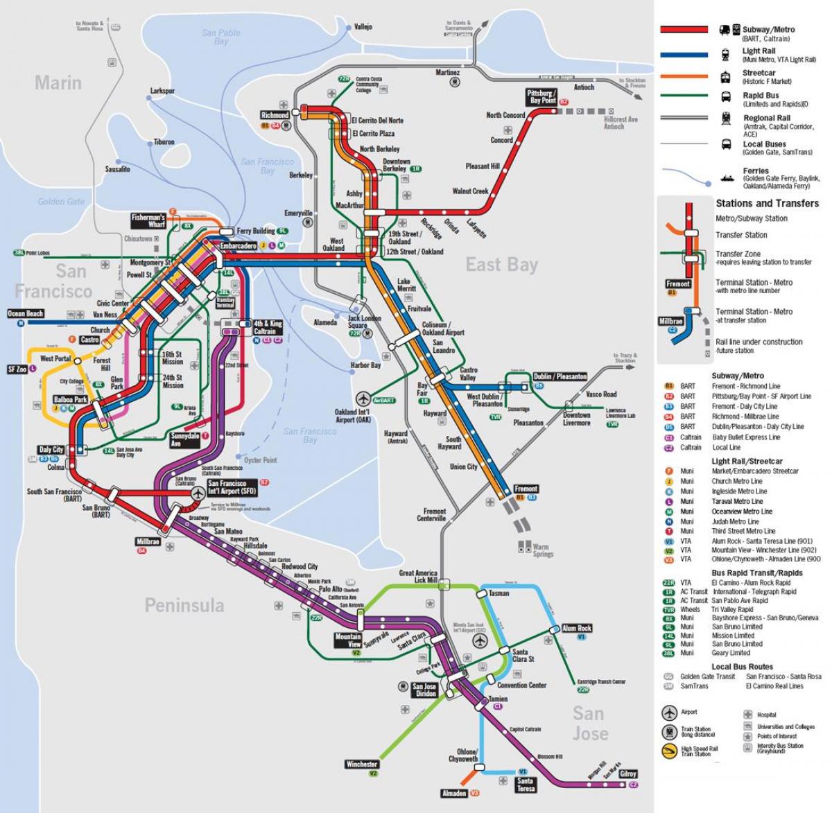 map public transportation San Francisco