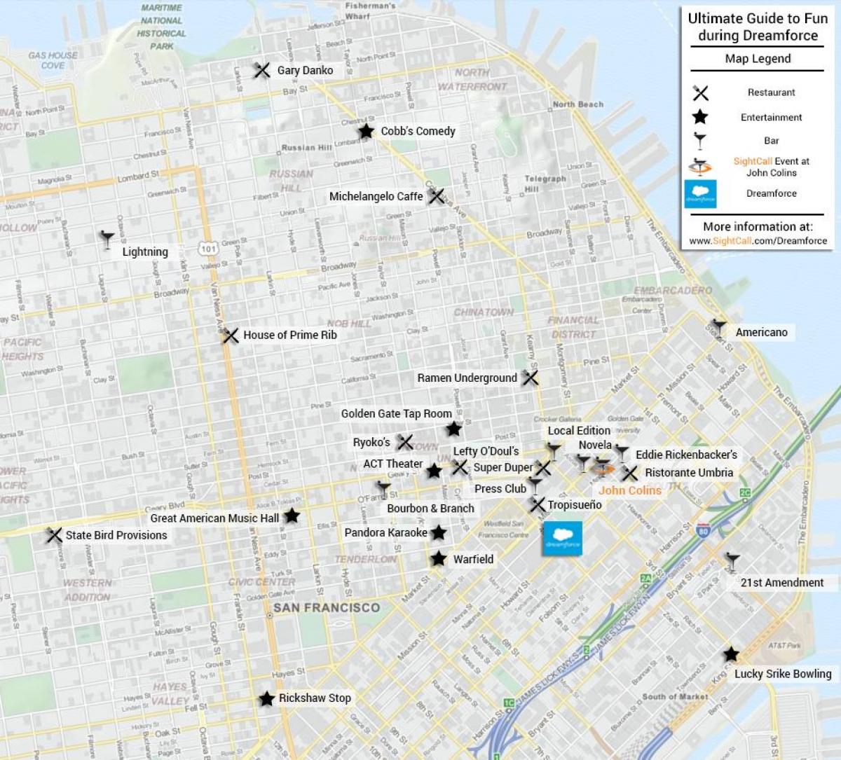 Map of San Francisco restaurant