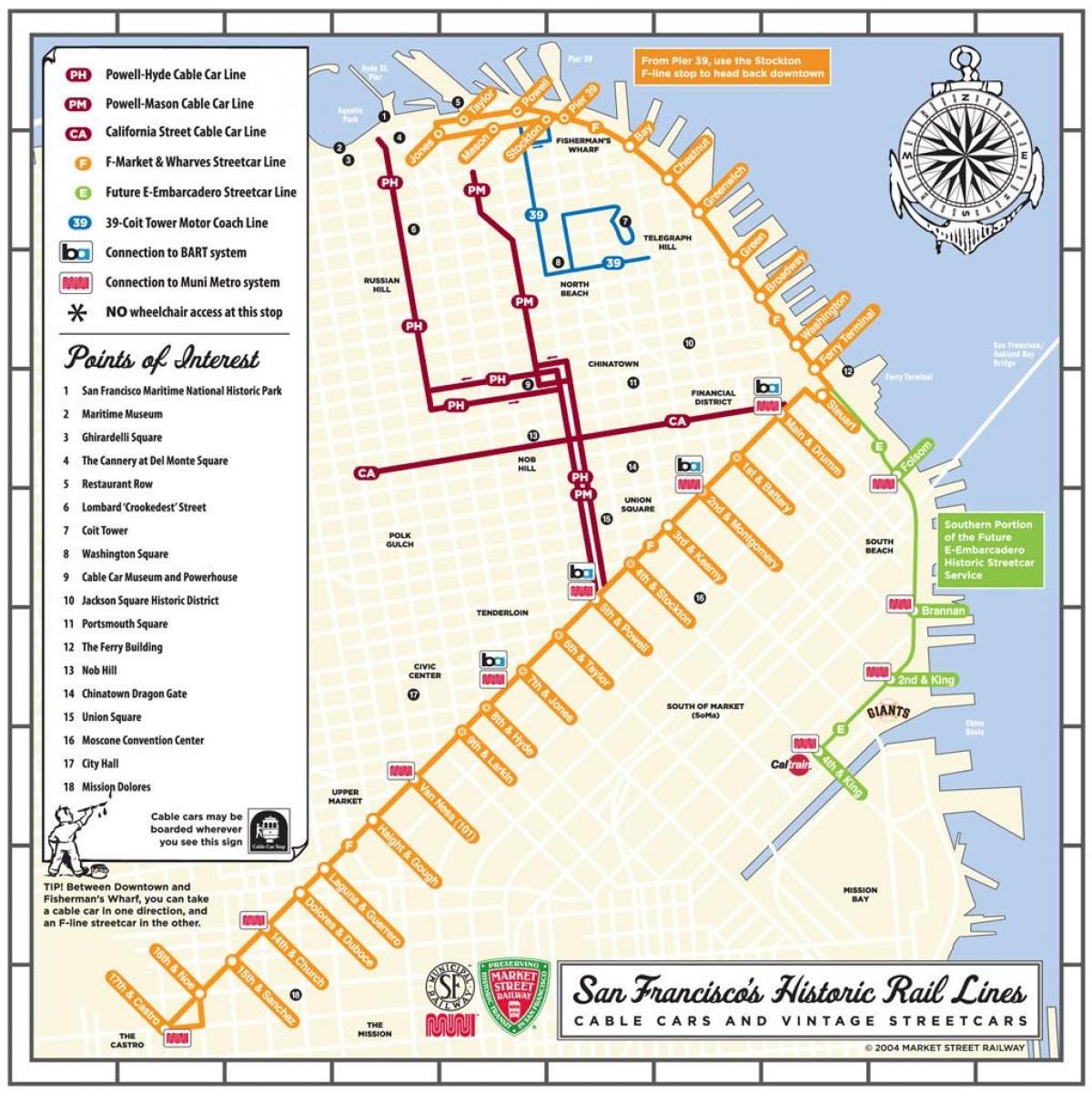 san francisco tram map San Francisco Tram Map Sfo Tram Map California Usa san francisco tram map