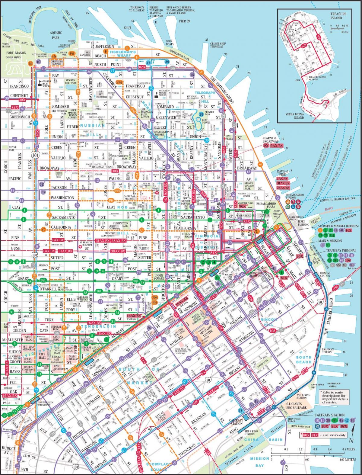 San Francisco public transit map