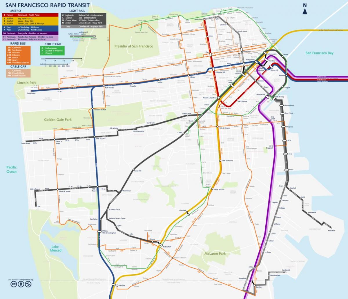 San Fran public transport map