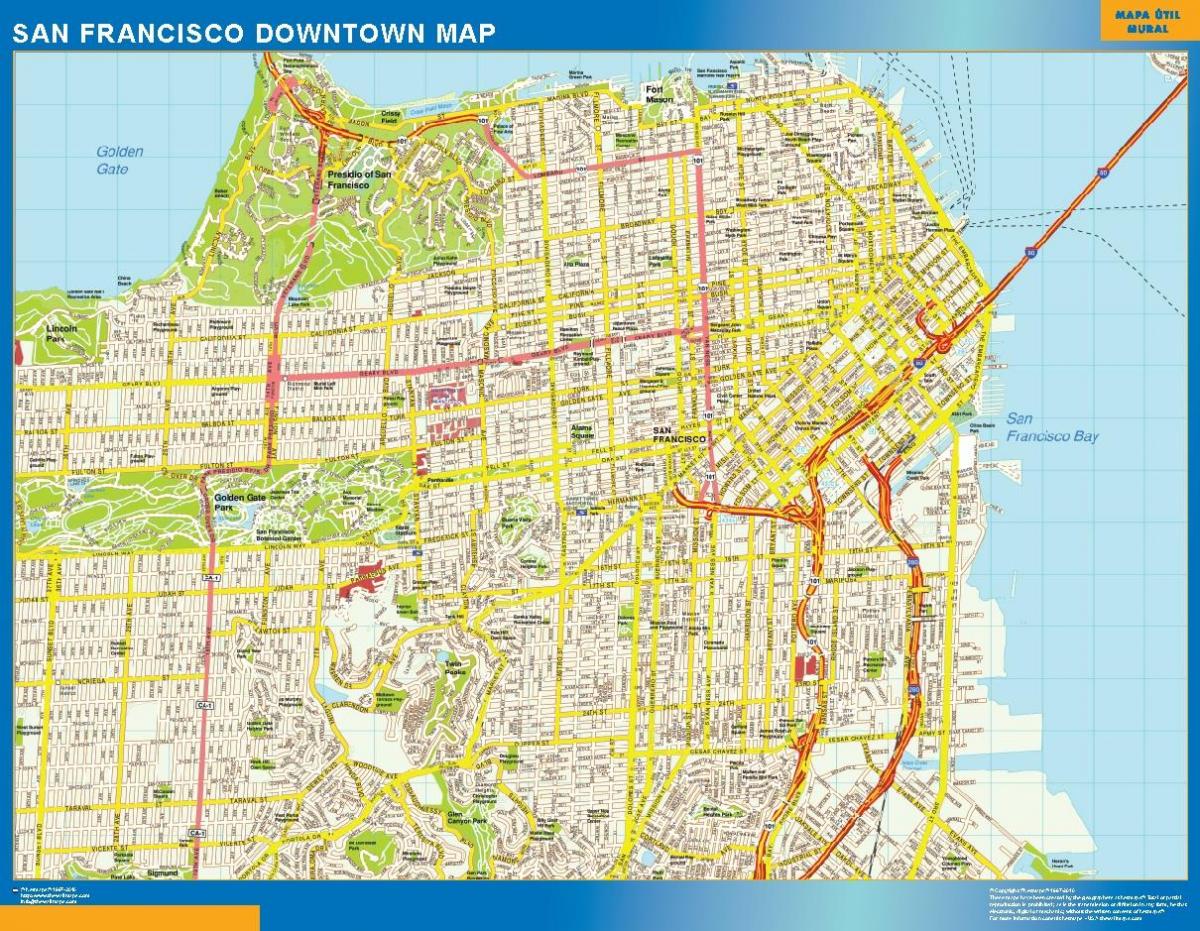 Map of San Francisco wall