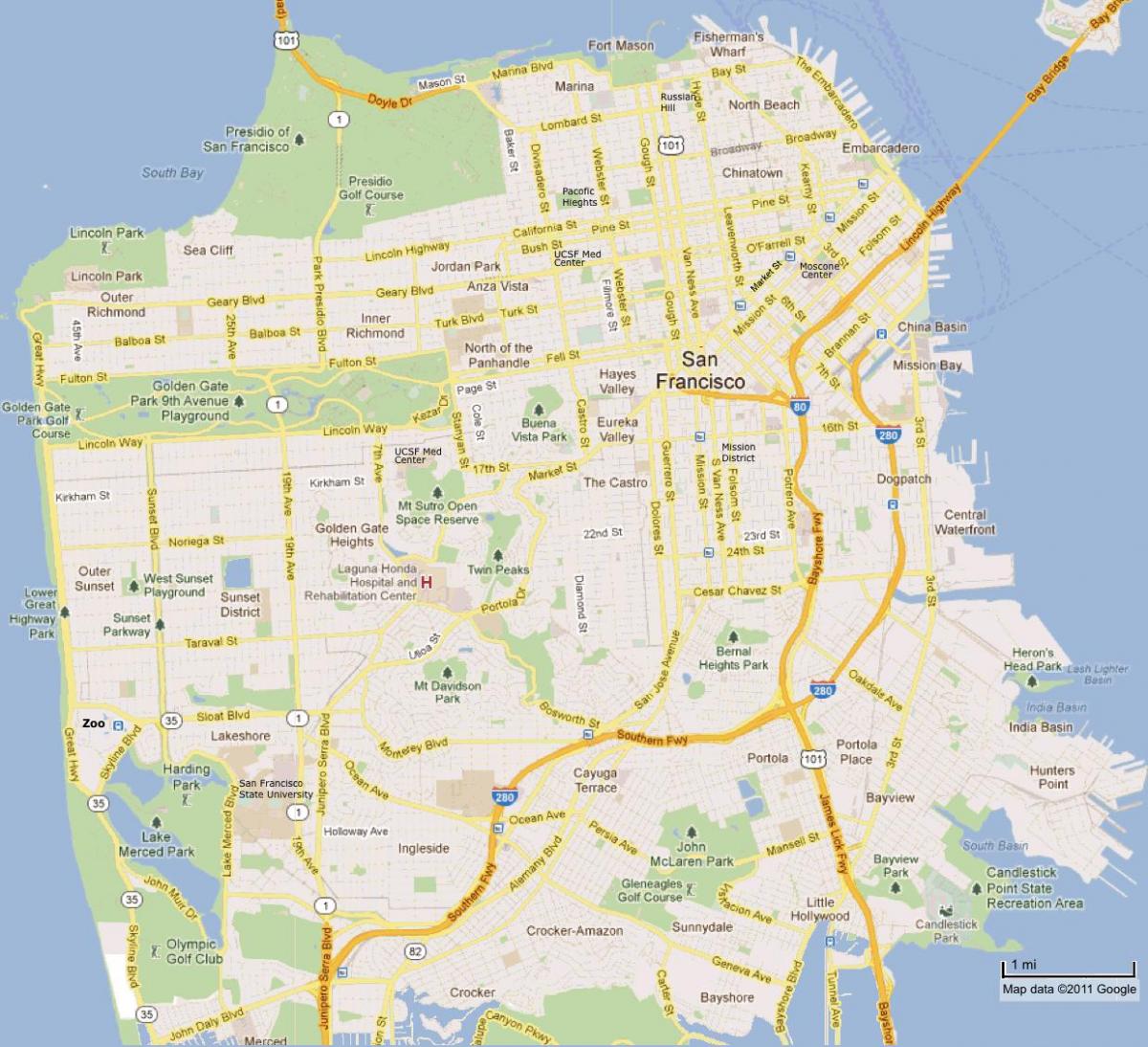 map la to San Francisco