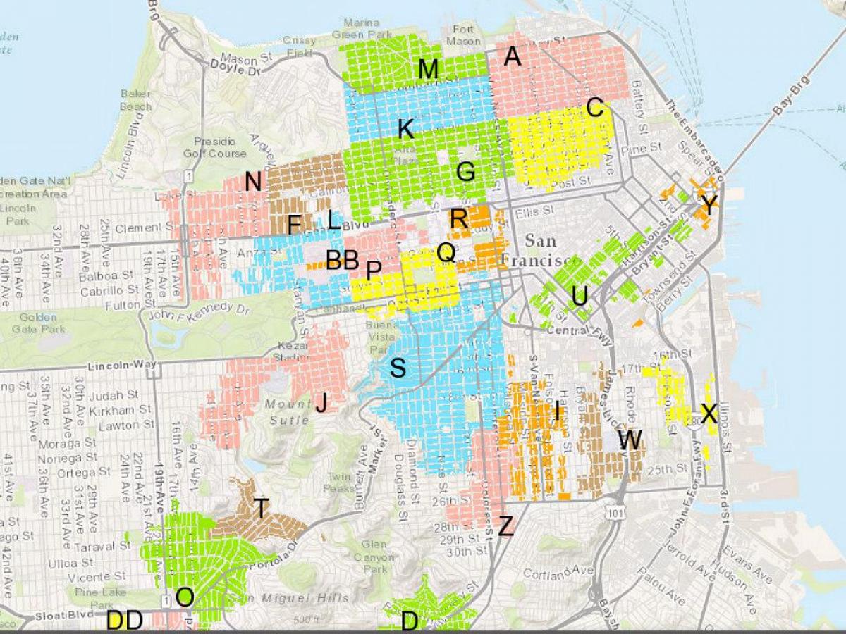 San Francisco parking zones map