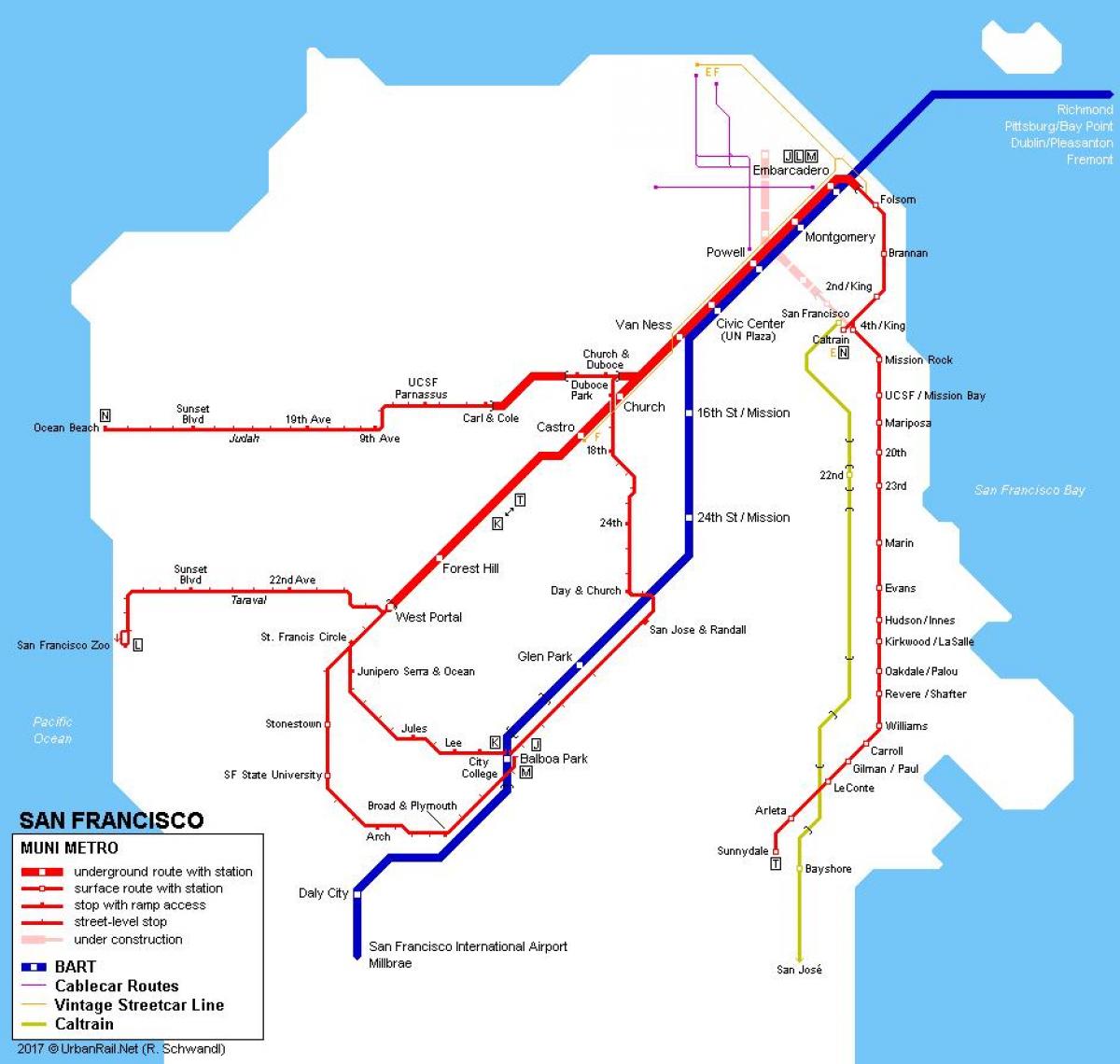 San Fran tram map
