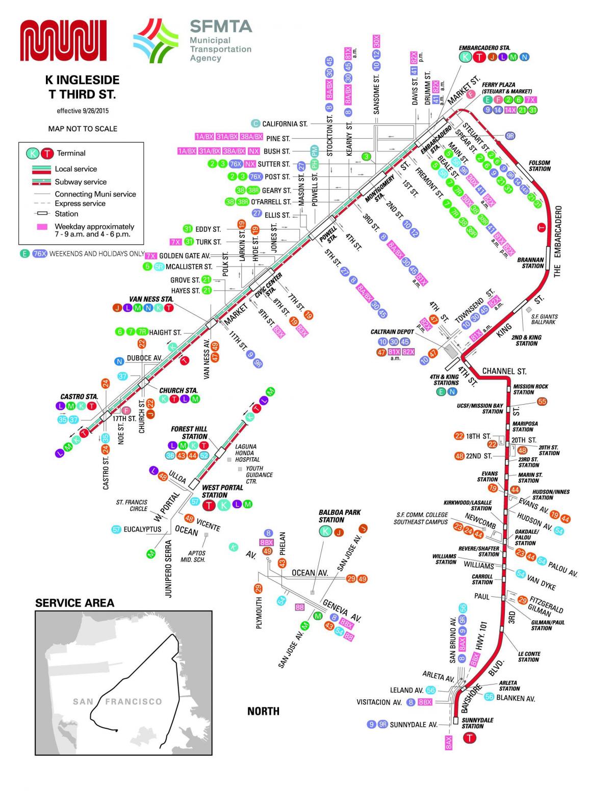 San Francisco city bus map