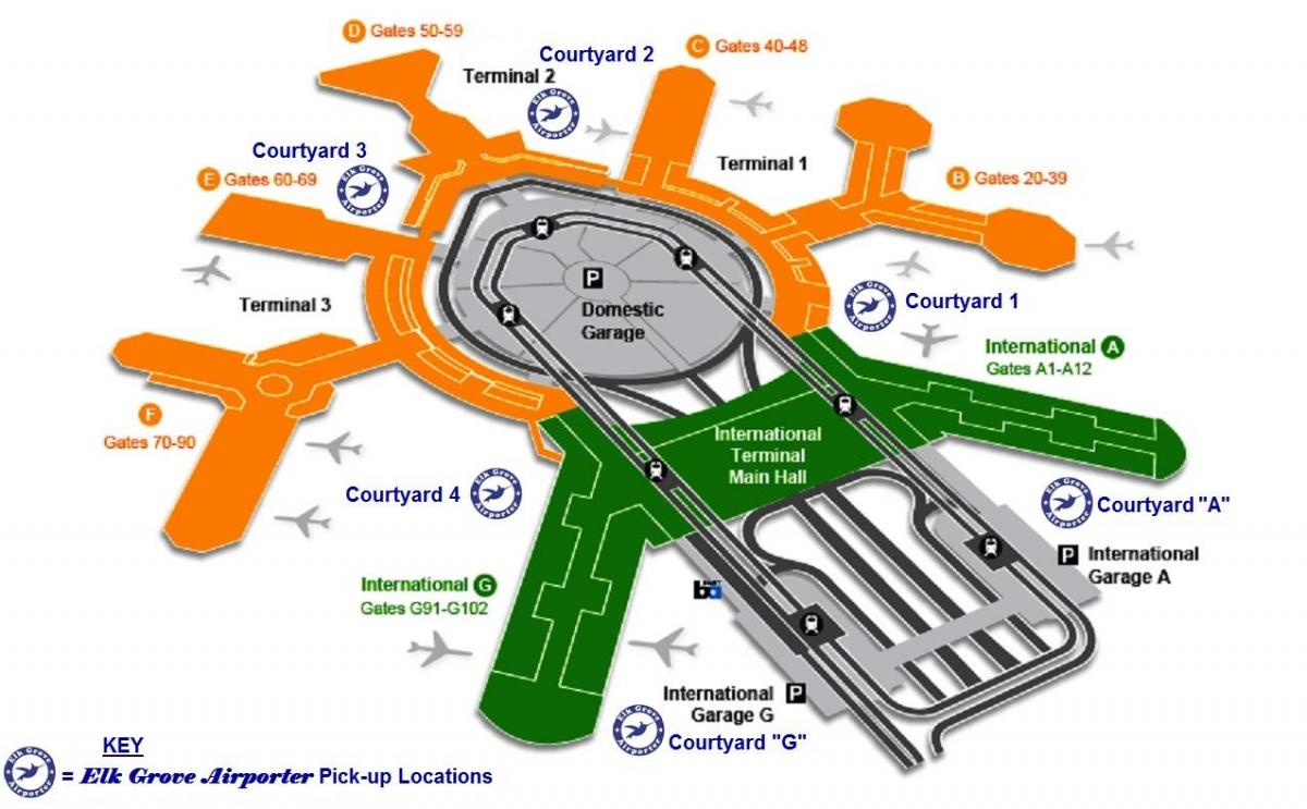 Sfo Airport Arrivals Map Sfo International Terminal Arrivals Map California Usa