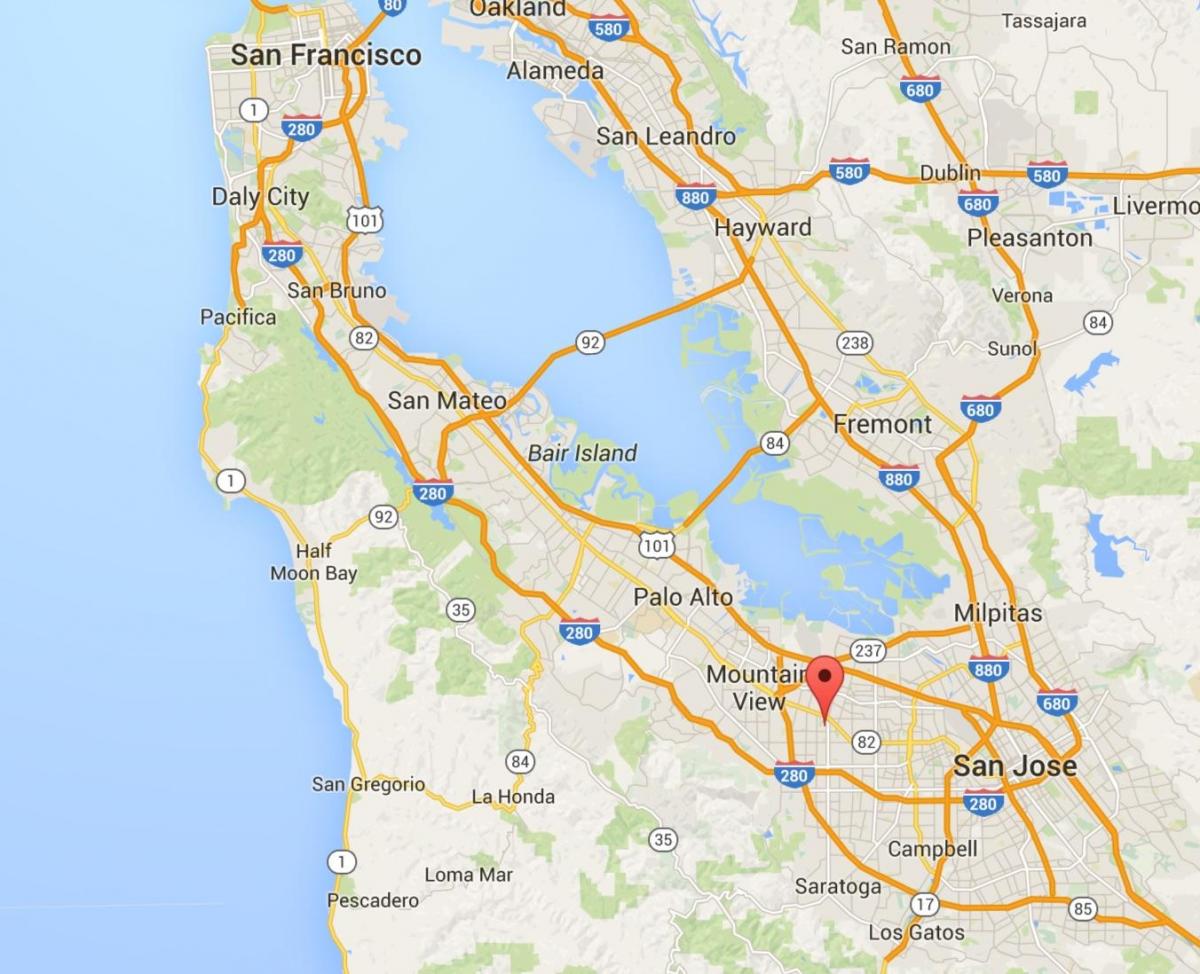Silicon Valley California Map Map Of Silicon Valley Cities California Usa