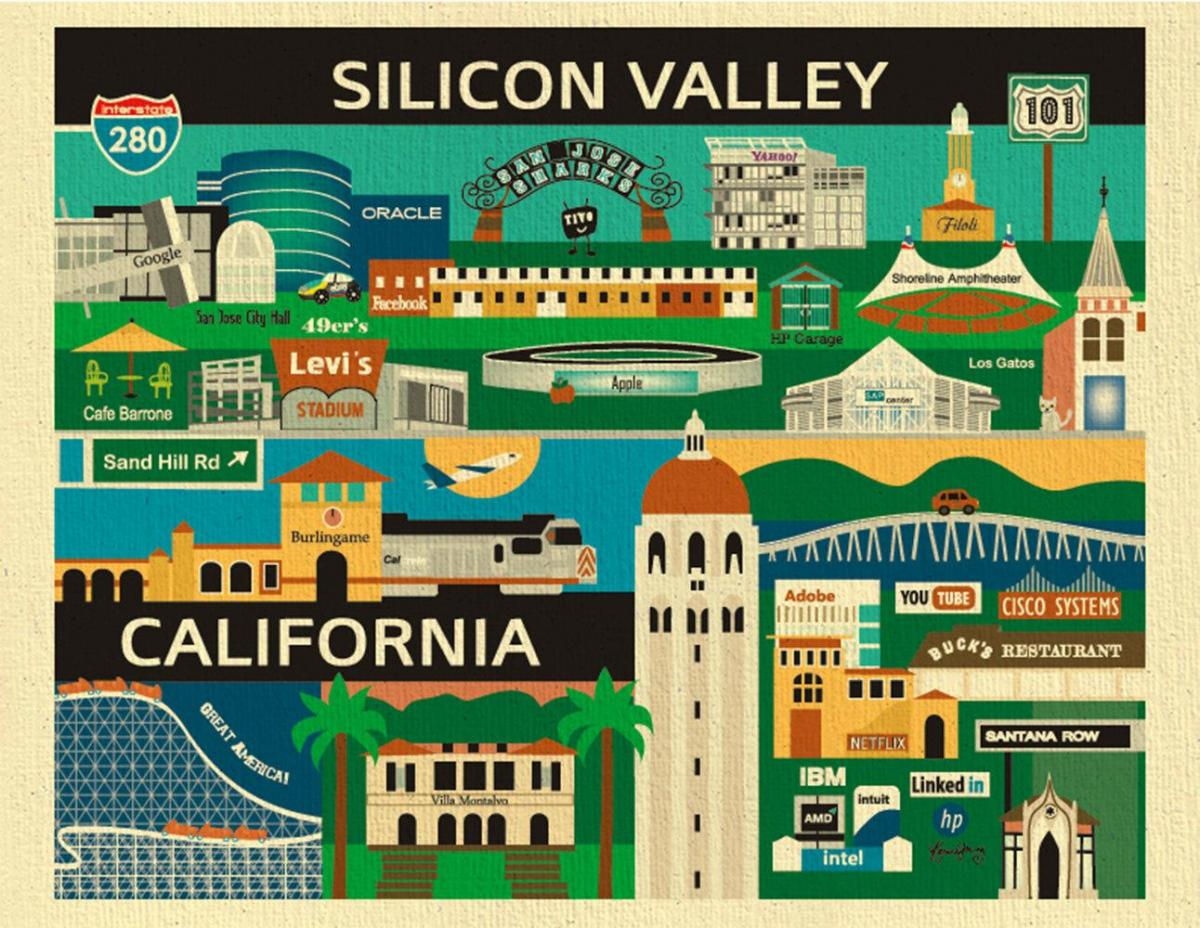 Map of silicon valley poster