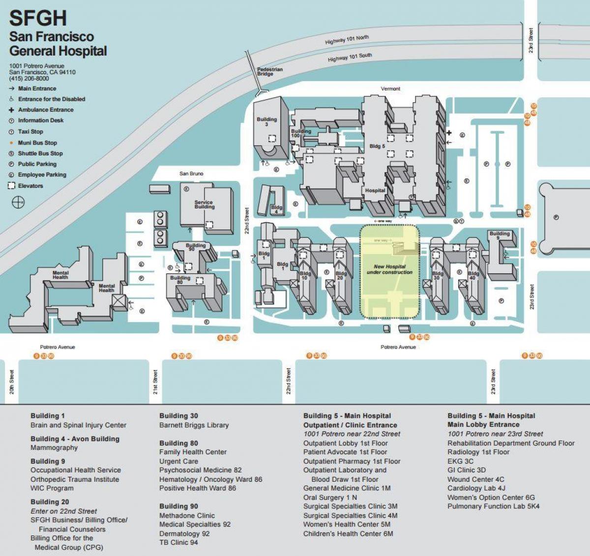 Map of ucSF medical center