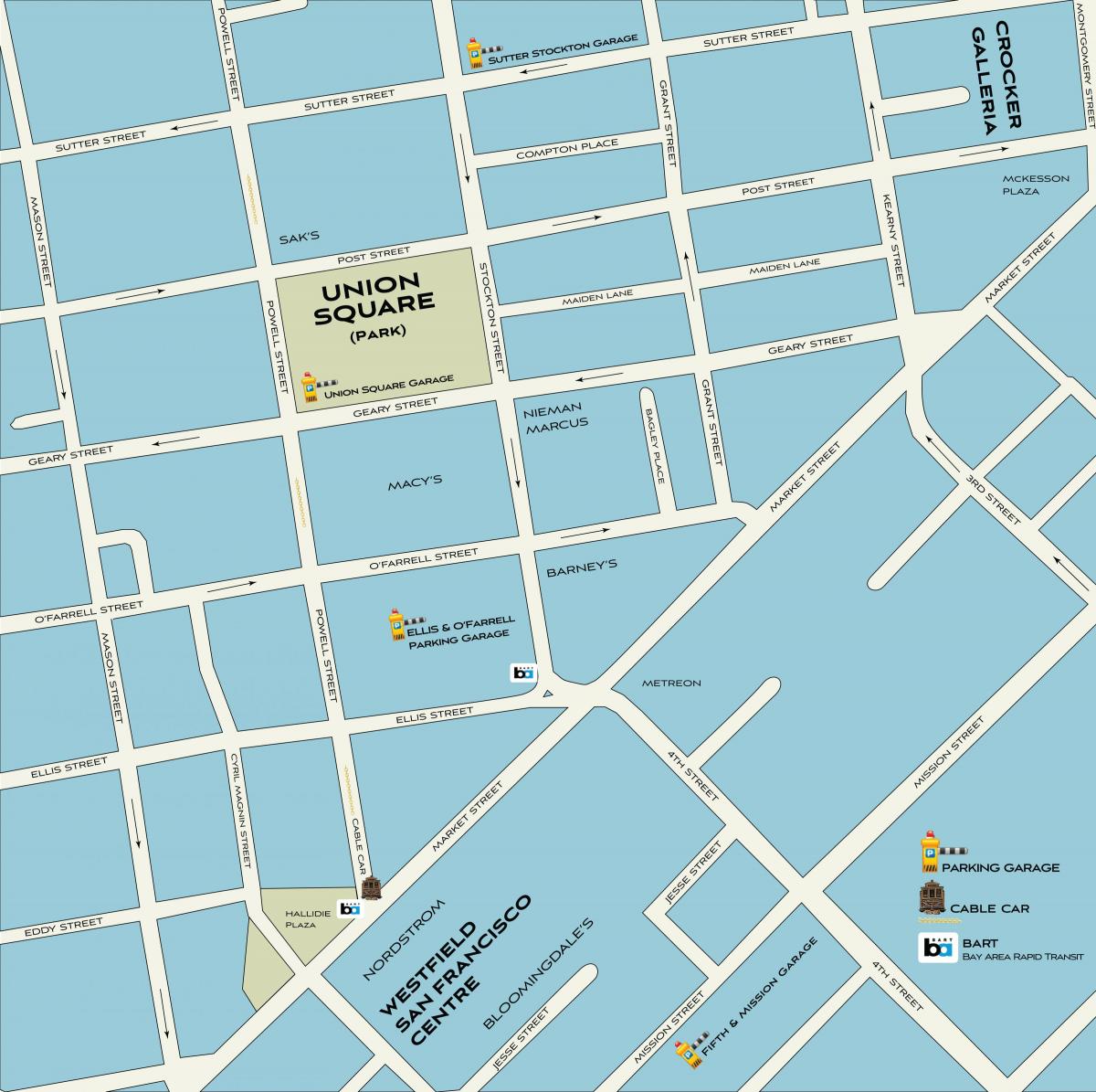 San Francisco shopping map